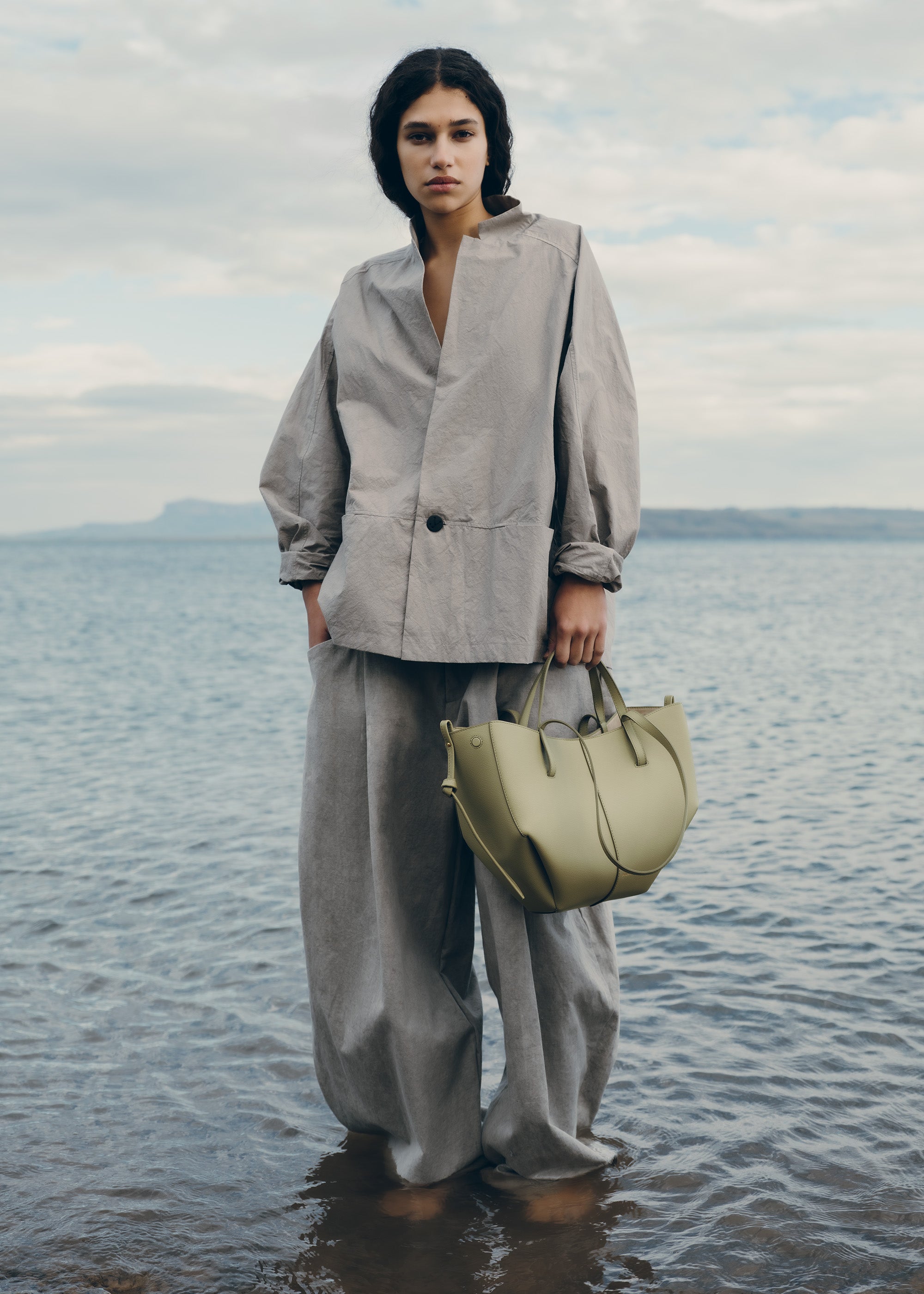 Polène | Bag - Cyme Mini - Textured Linden – Polène US