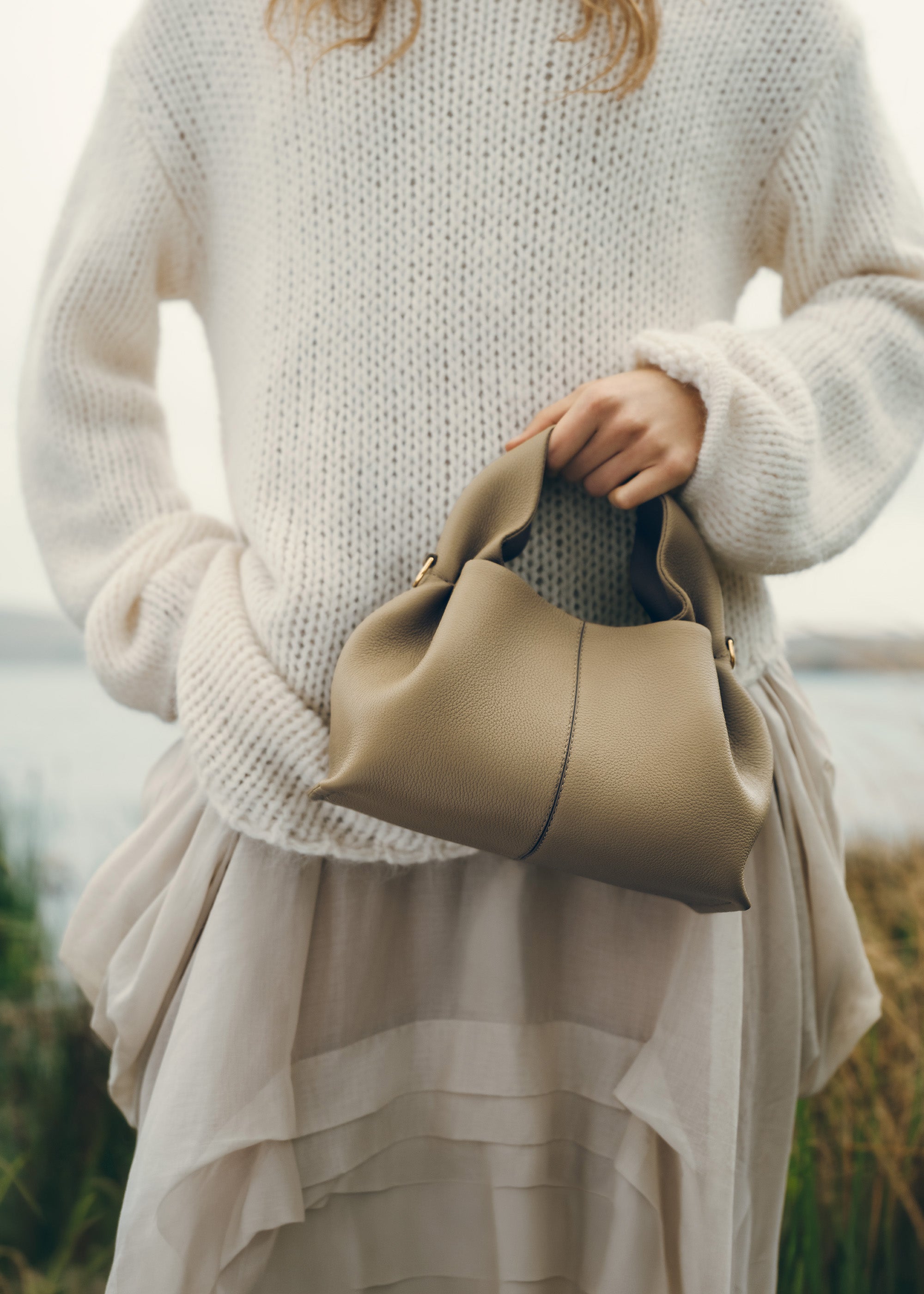 Polène | Bag - Numéro Neuf Mini - Textured Smoky Olive – Polène US