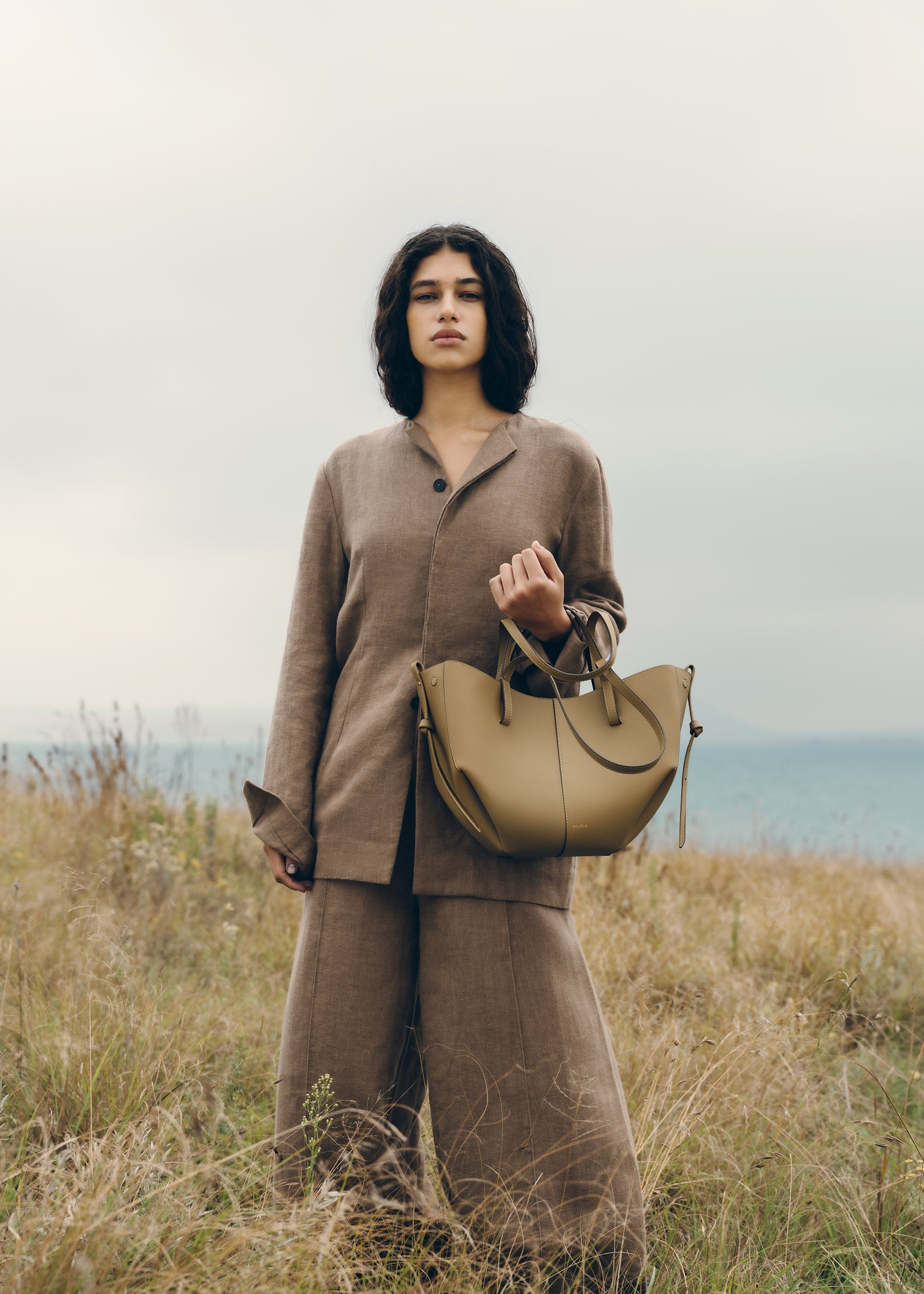Polène | Bag - Cyme Mini - Textured Smoky Olive – Polène US