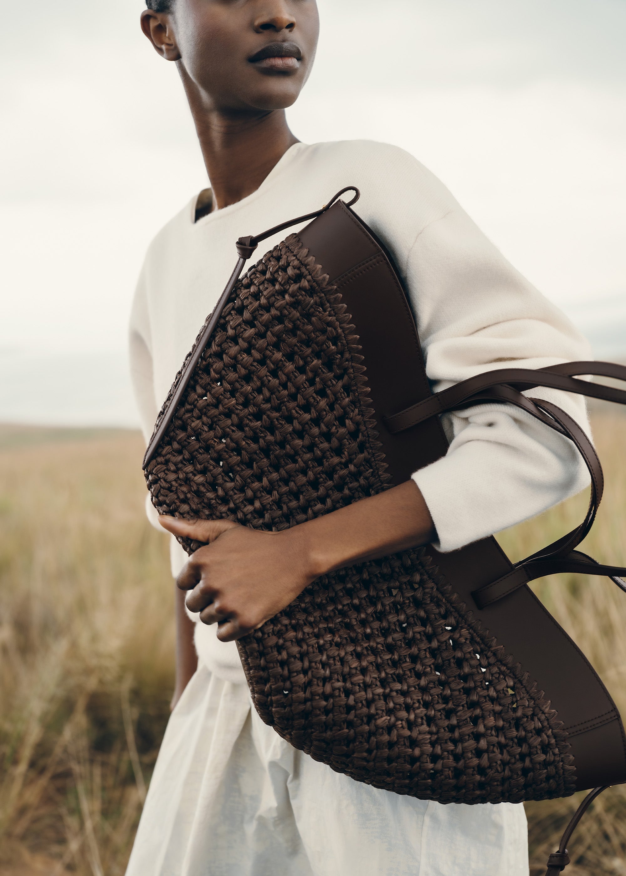 Polène | Bag - Cyme - Raphia Ebony – Polène US