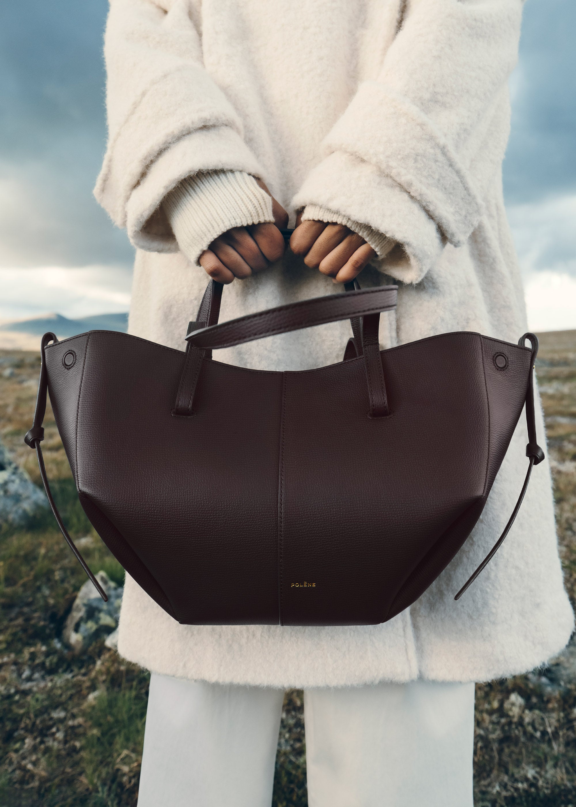 Polène | Bag - Cyme Mini - Textured Plum – Polène US