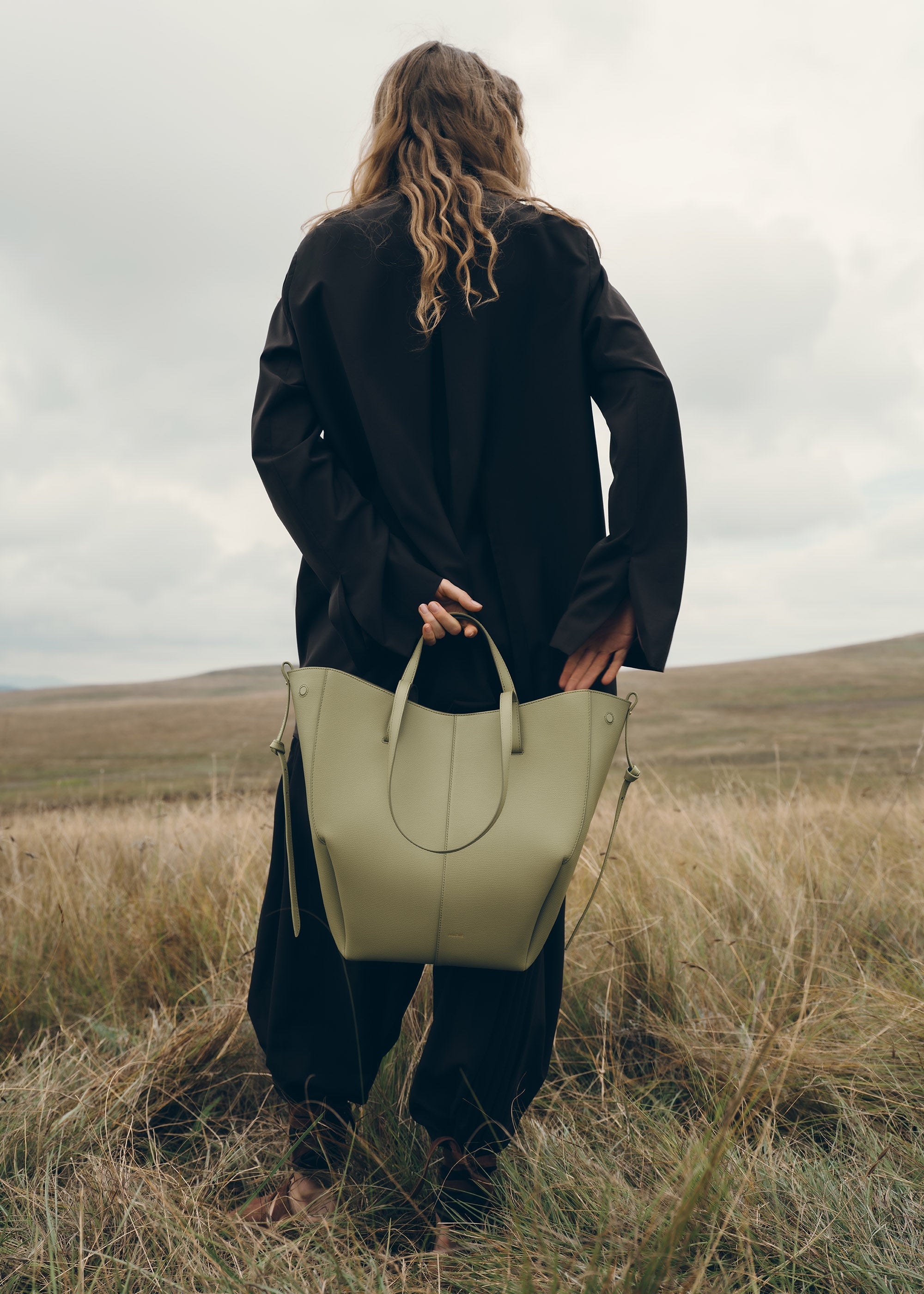 Polène | Bag - Cyme Tote - Textured Linden – Polène US