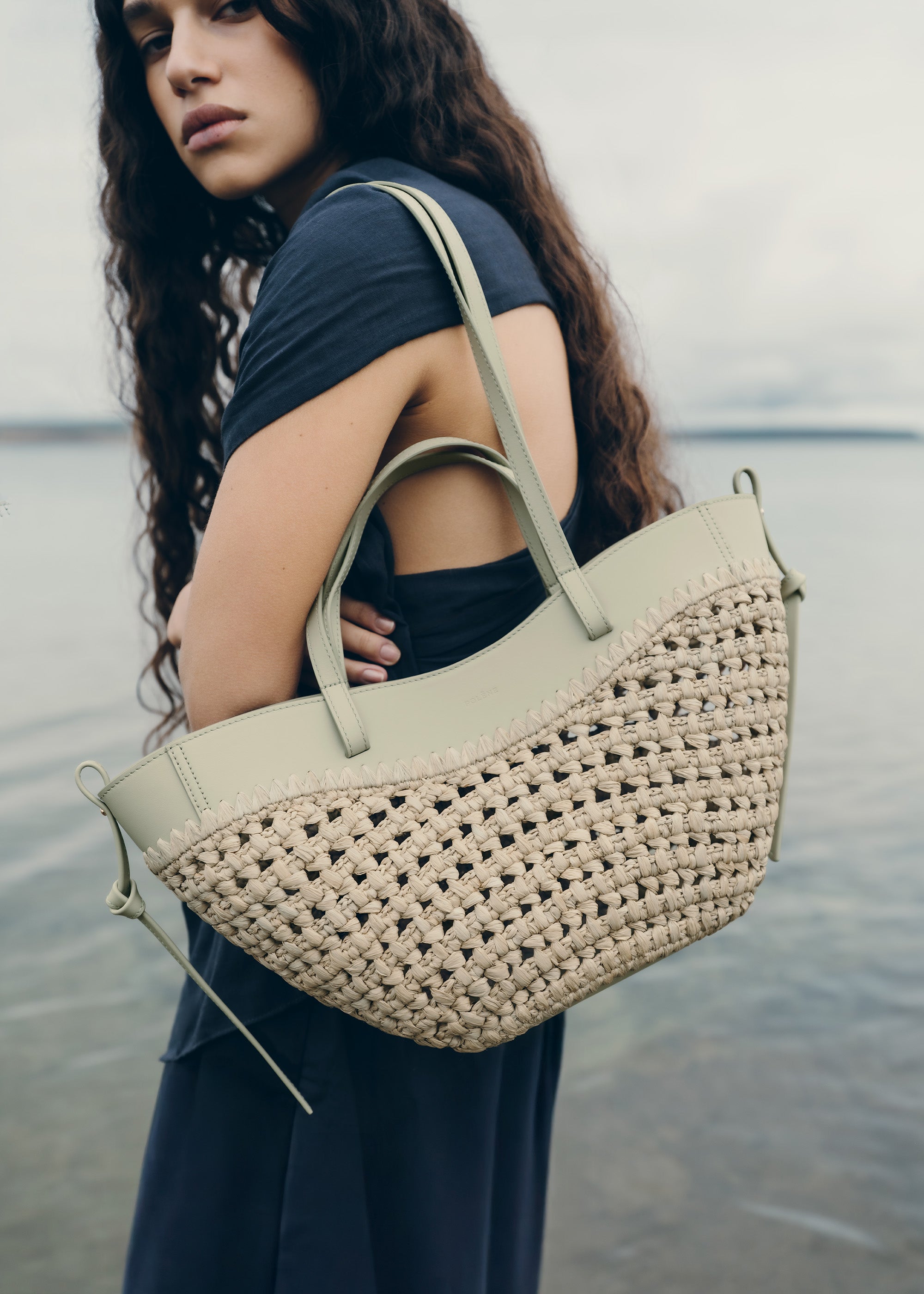 Polène | Bag - Cyme Mini - Raffia Laurel – Polène US