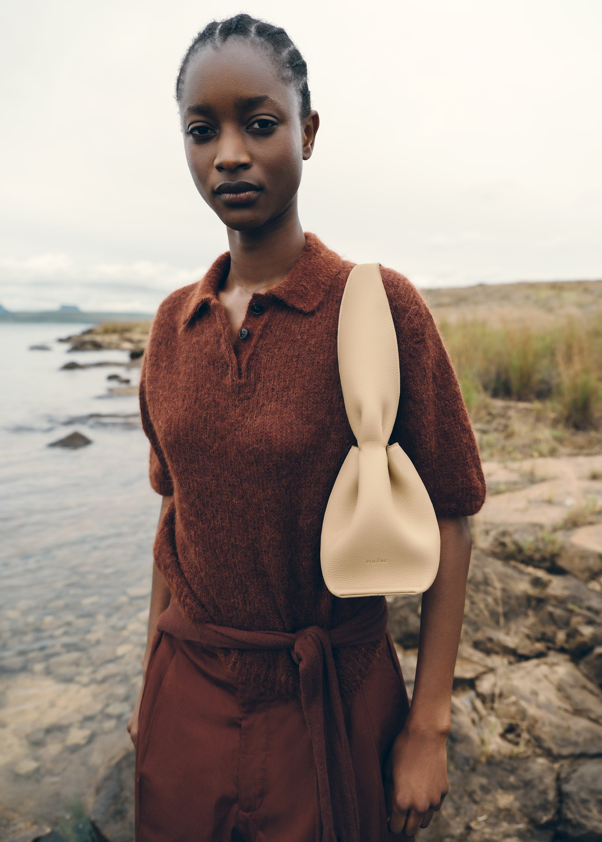 Polène | Bag - Numéro Neuf East-West - Textured Sand – Polène US