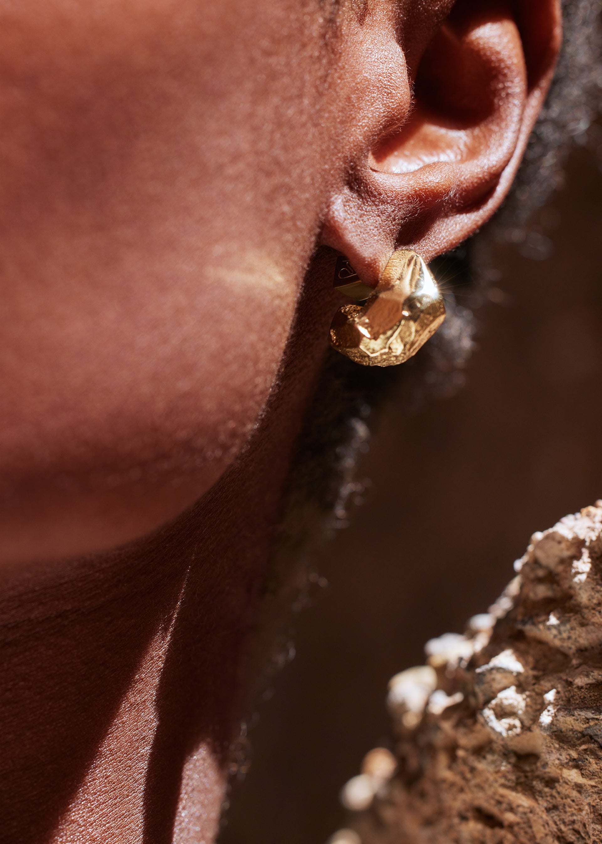 Eroz Stud Earrings - 24 carat gold gilded