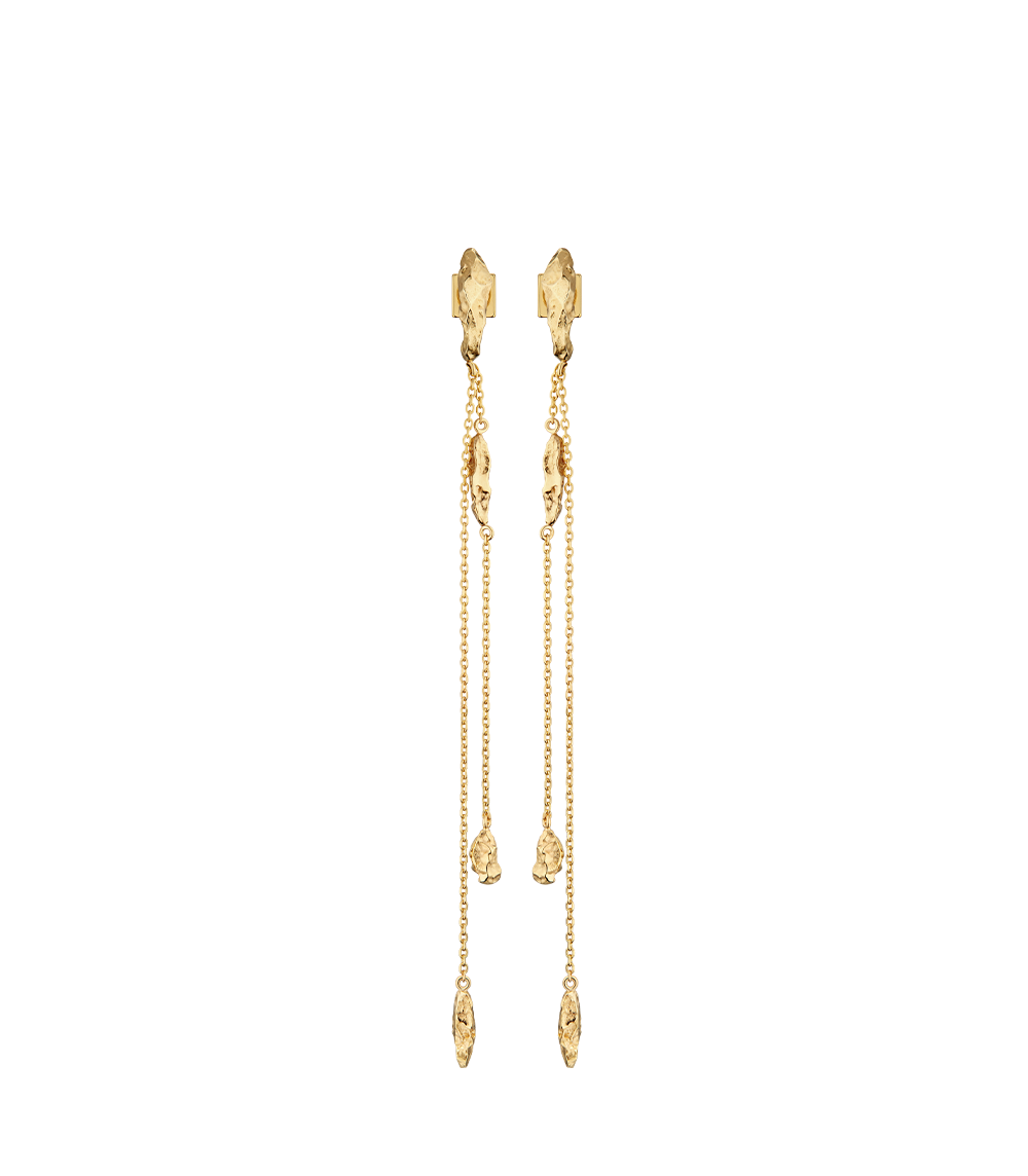 Eroz Chain Earrings - 24 carat gold-gilded edition