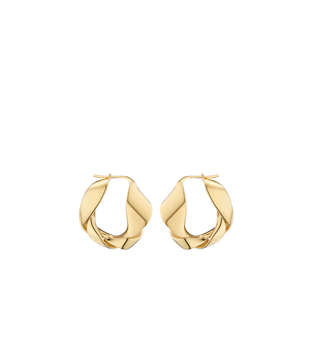 Éole Wavy Hoop Earrings - 24 carat gold-gilded edition