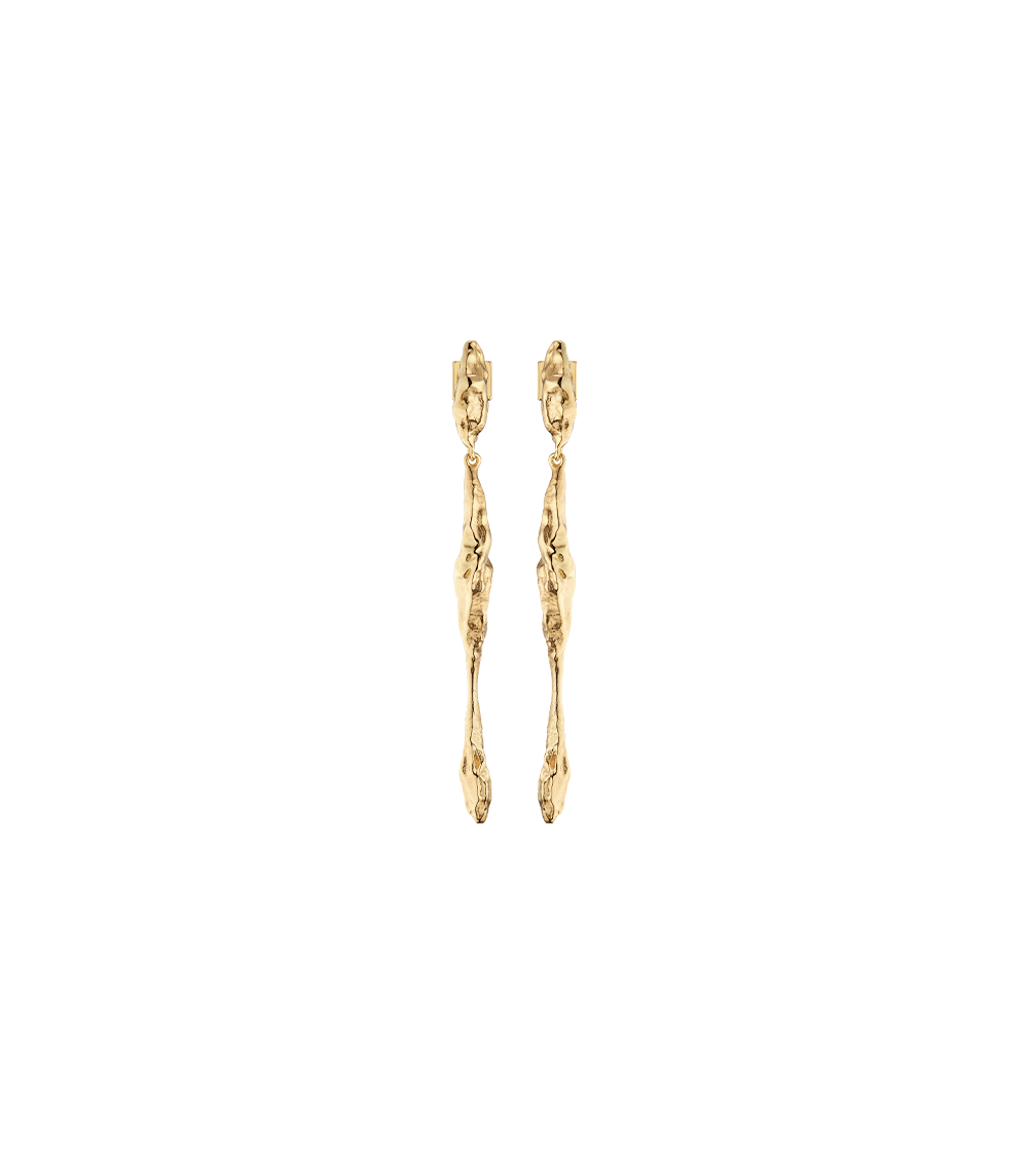 Eroz Drop Earrings - 24 carat gold-gilded edition