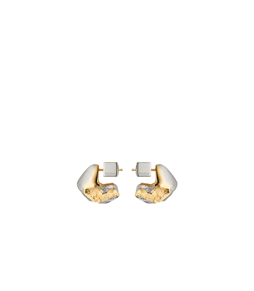 Eroz Stud Earrings - Duo palladium with 24 carat gold plating