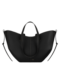Cyme - Textured Black with Ecru Stitching