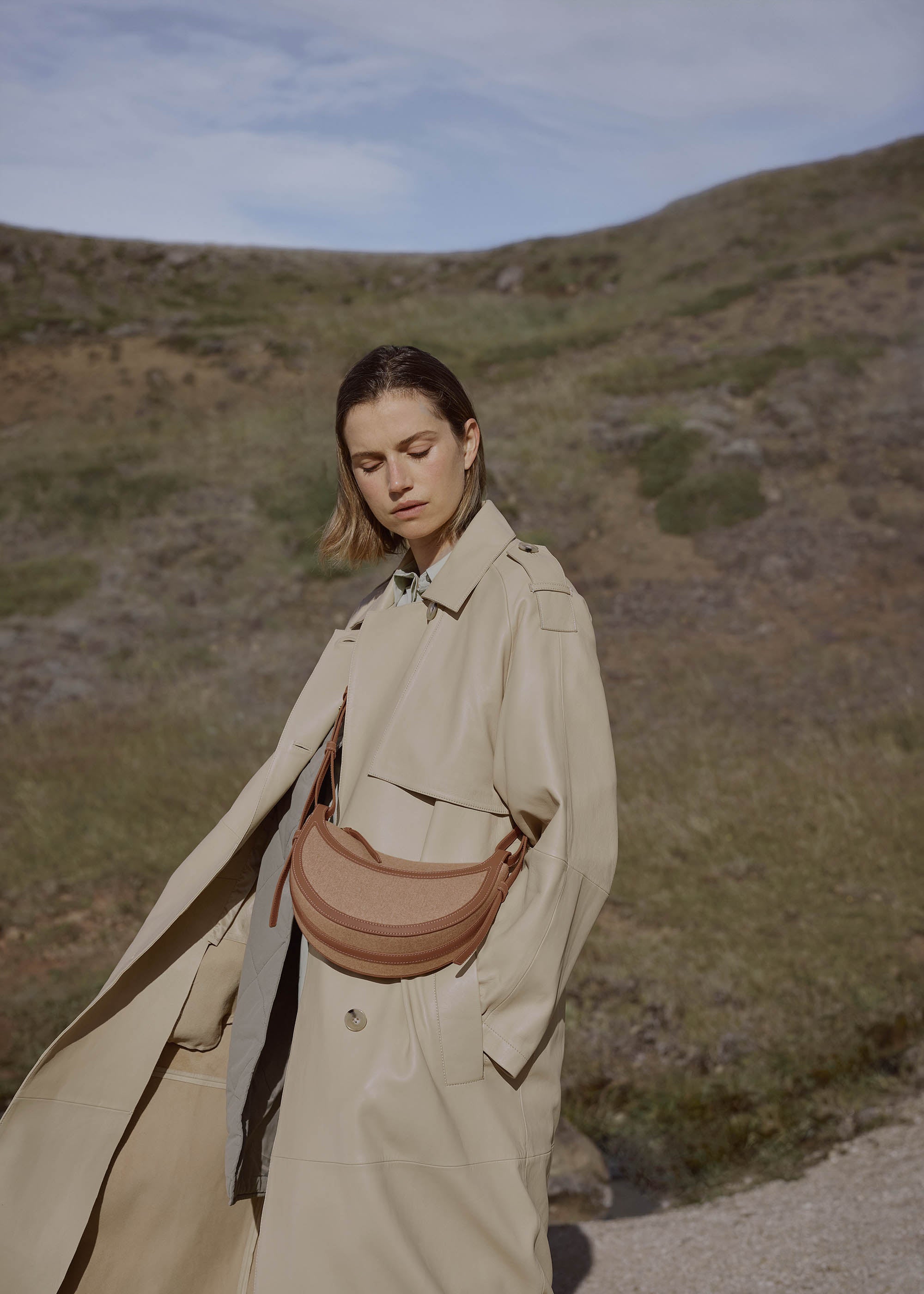 Polène | Bag - numéro Dix - Monochrome Camel Textured Leather