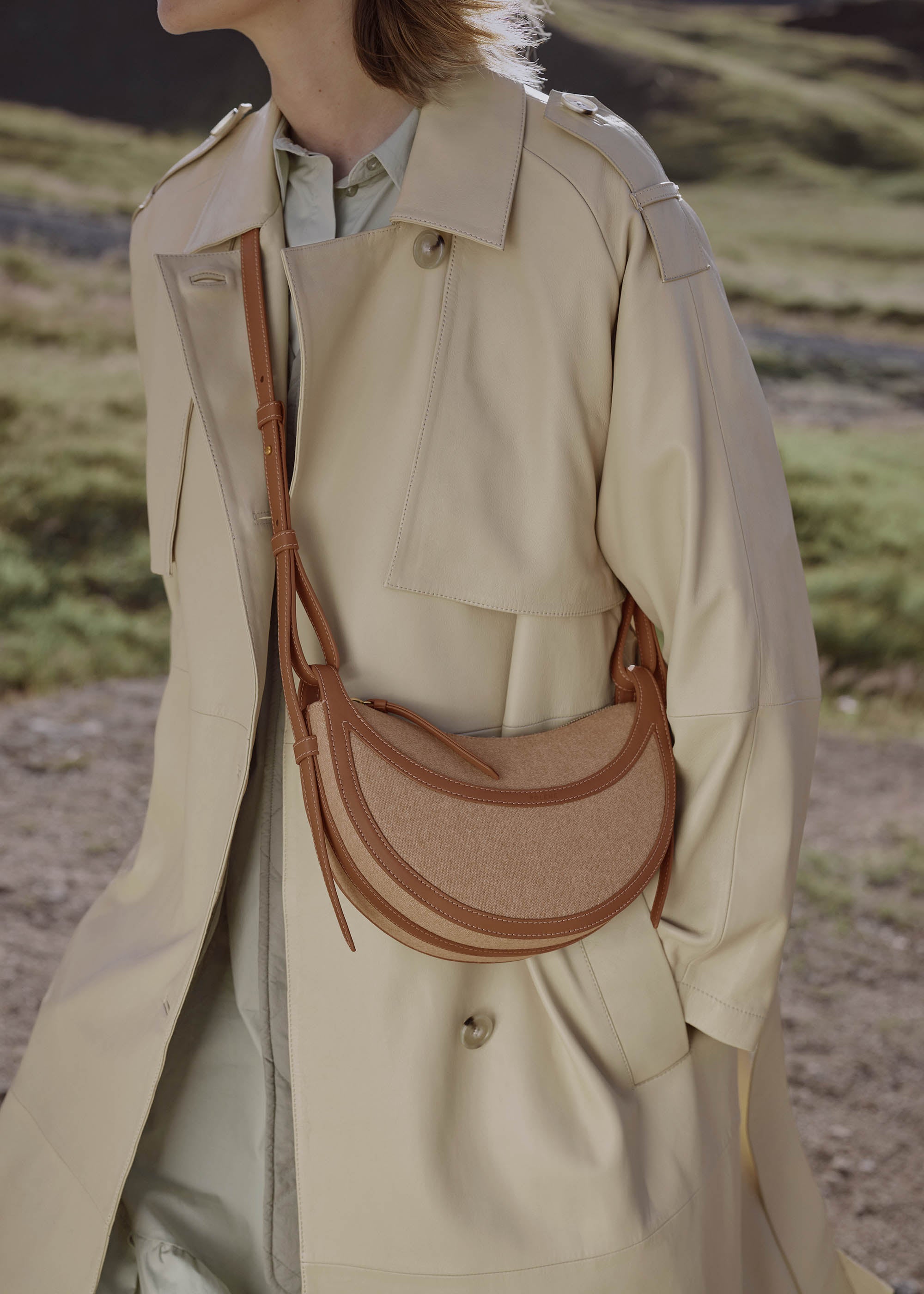 Polène | Bag - numéro Dix - Monochrome Camel Textured Leather