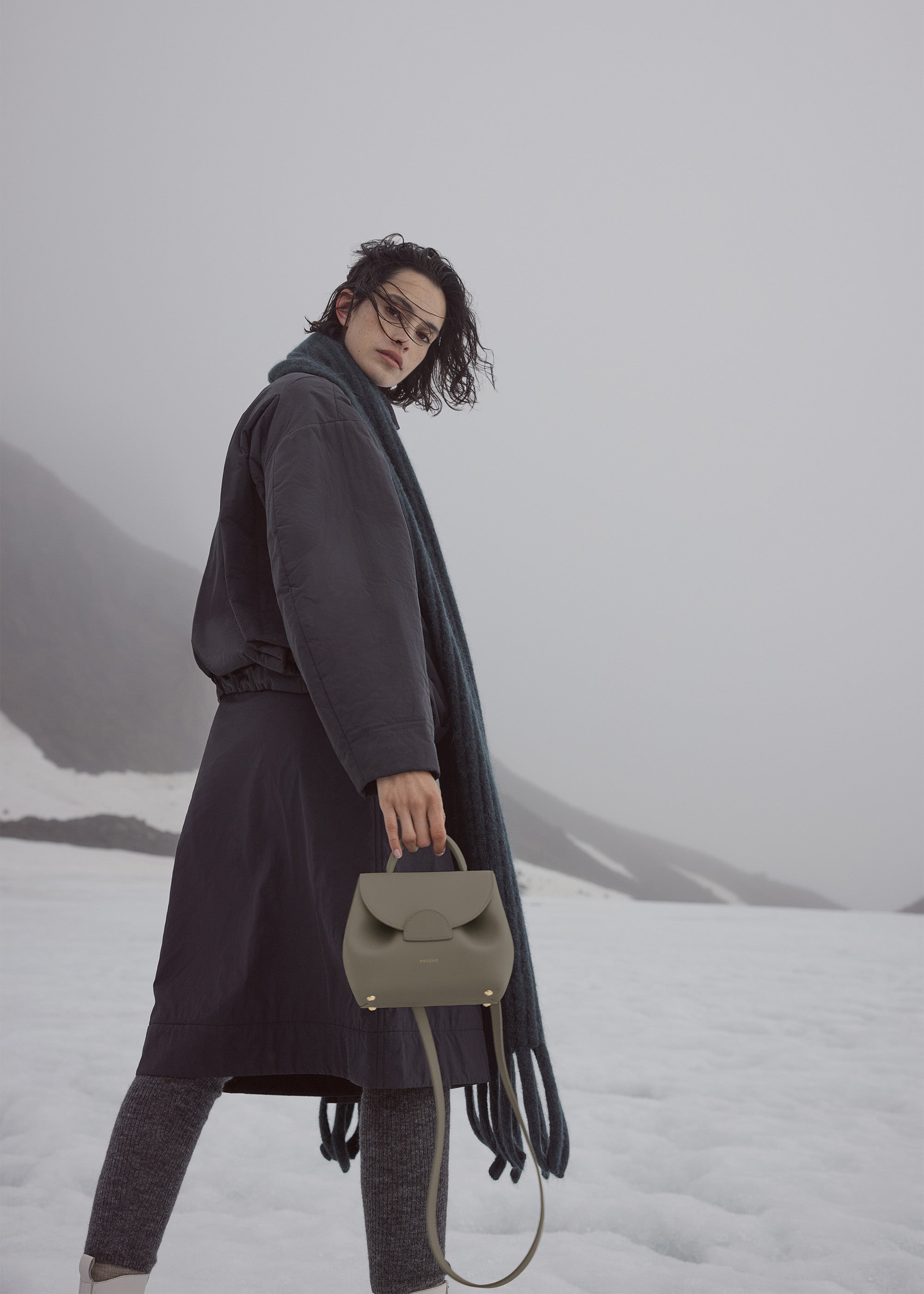 Polène Bag Numéro Un Nano Textured Olive1