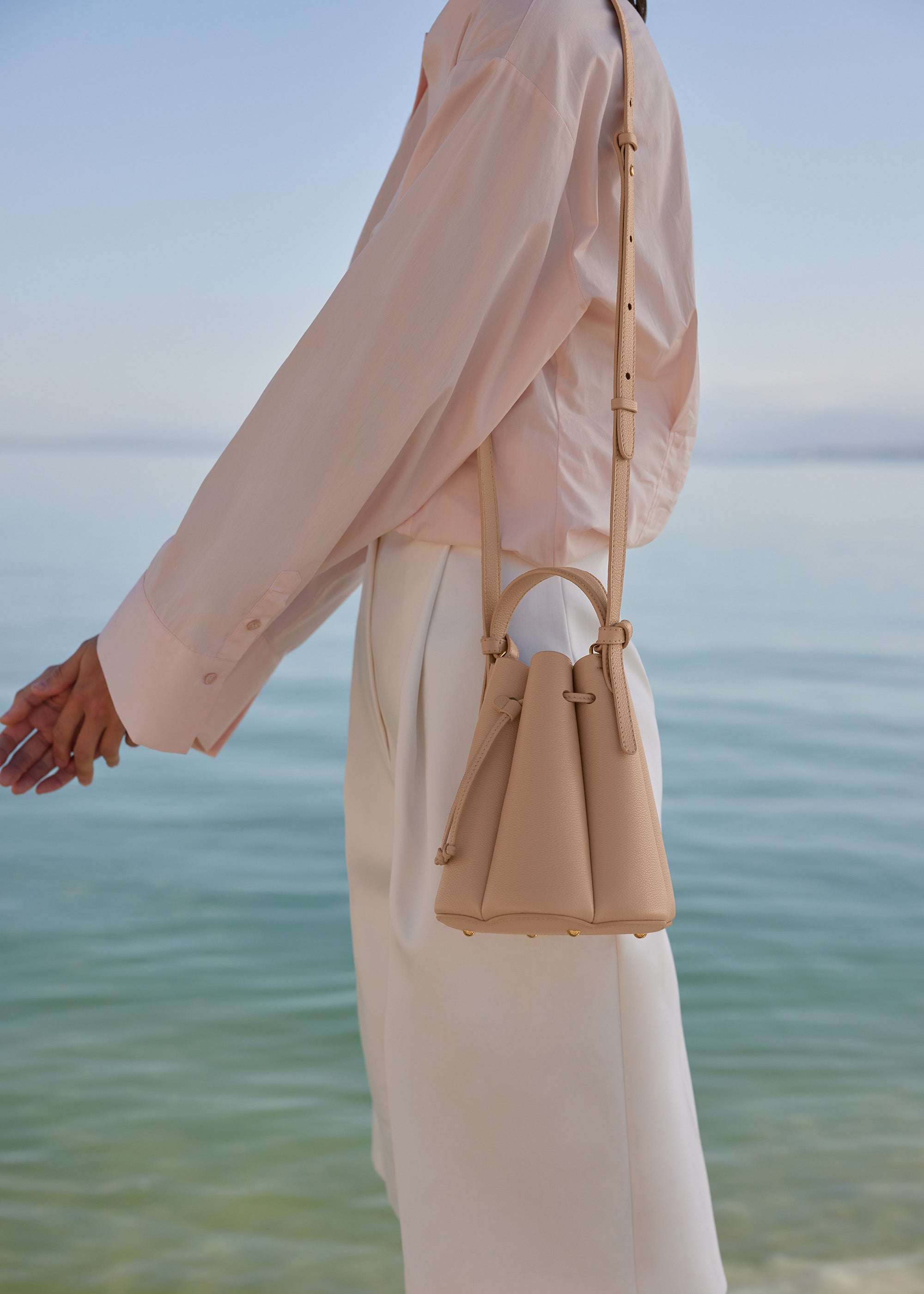 Numéro un mini leather bag Polene Beige in Leather - 36893811