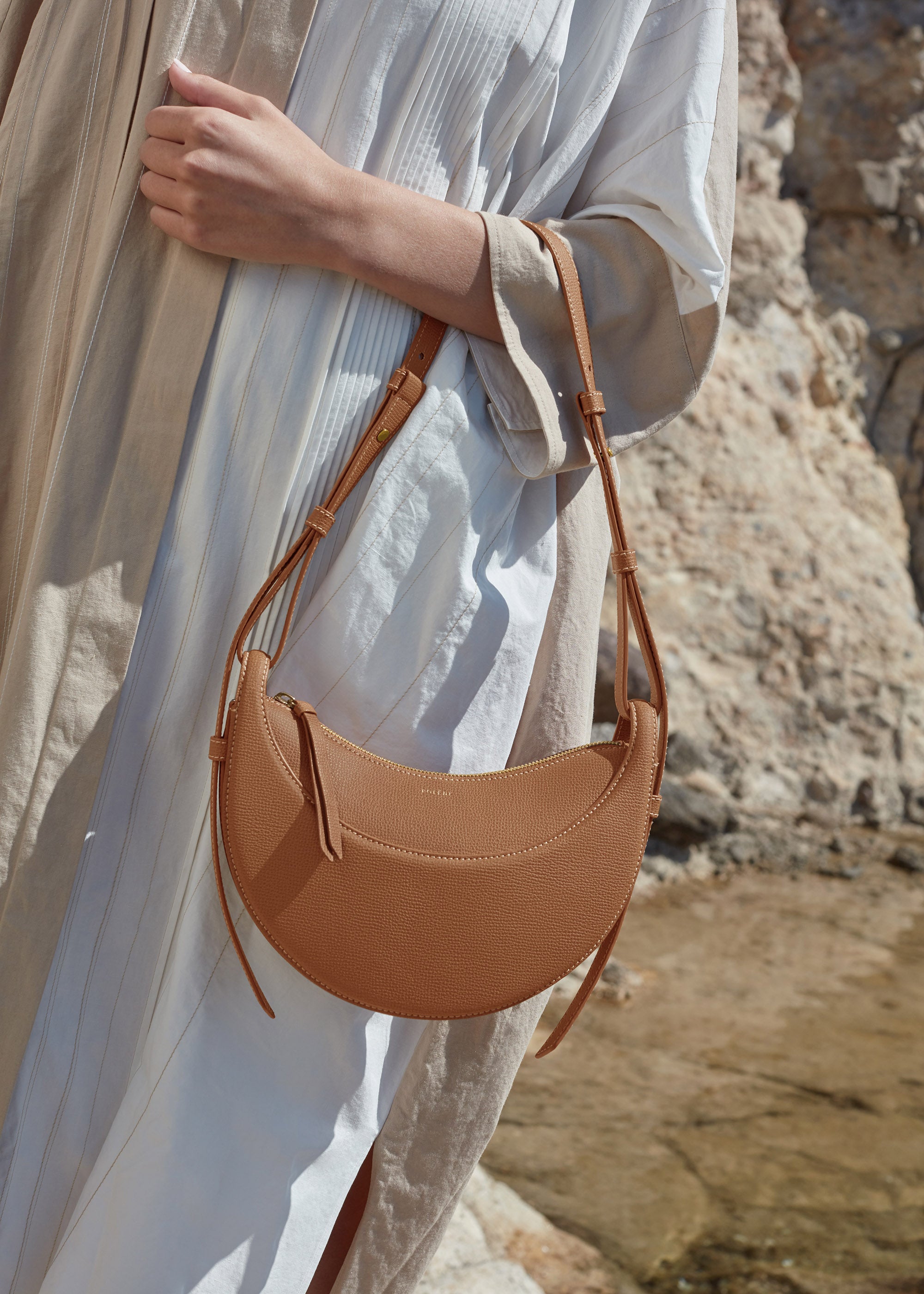 Polène | Bag - Numéro Dix - Monochrome Camel Textured leather