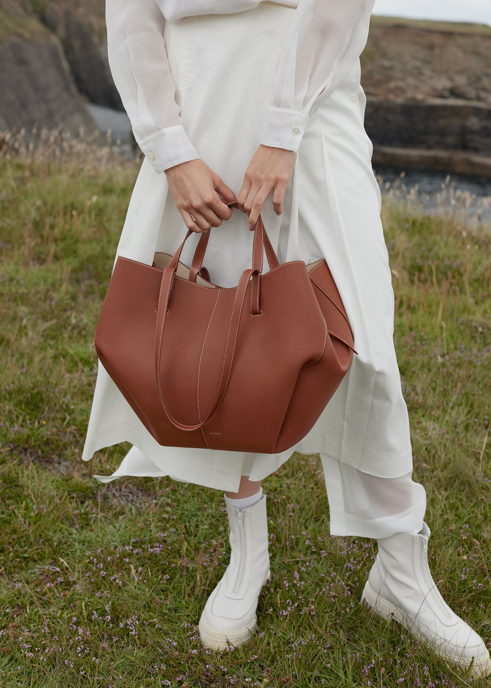 Polène | Bag - Cyme - Camel Textured Leather