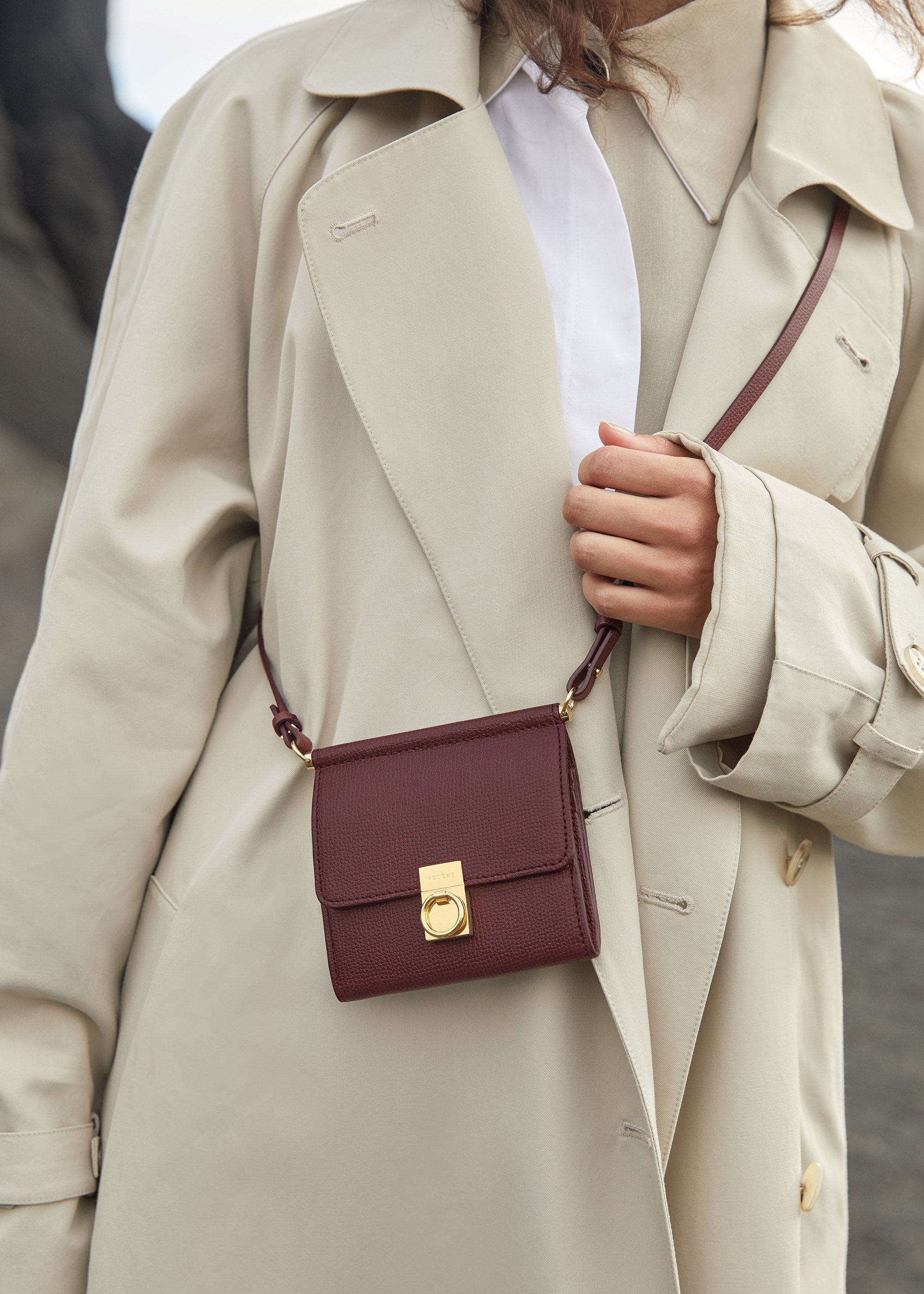 Numéro Sept Crossbody Wallet - Textured Burgundy