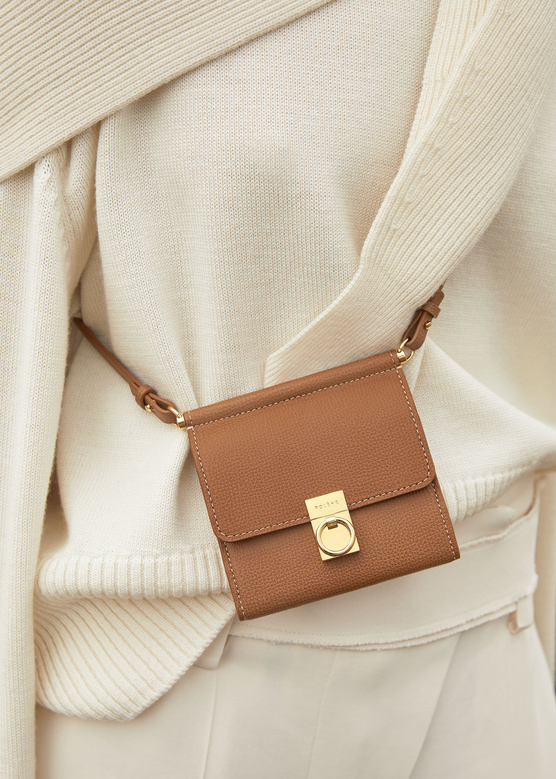 Numéro Sept Crossbody Wallet - Textured Camel