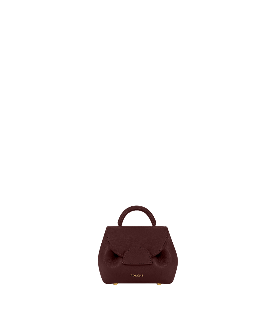 Numéro un mini leather crossbody bag Polene Burgundy in Leather