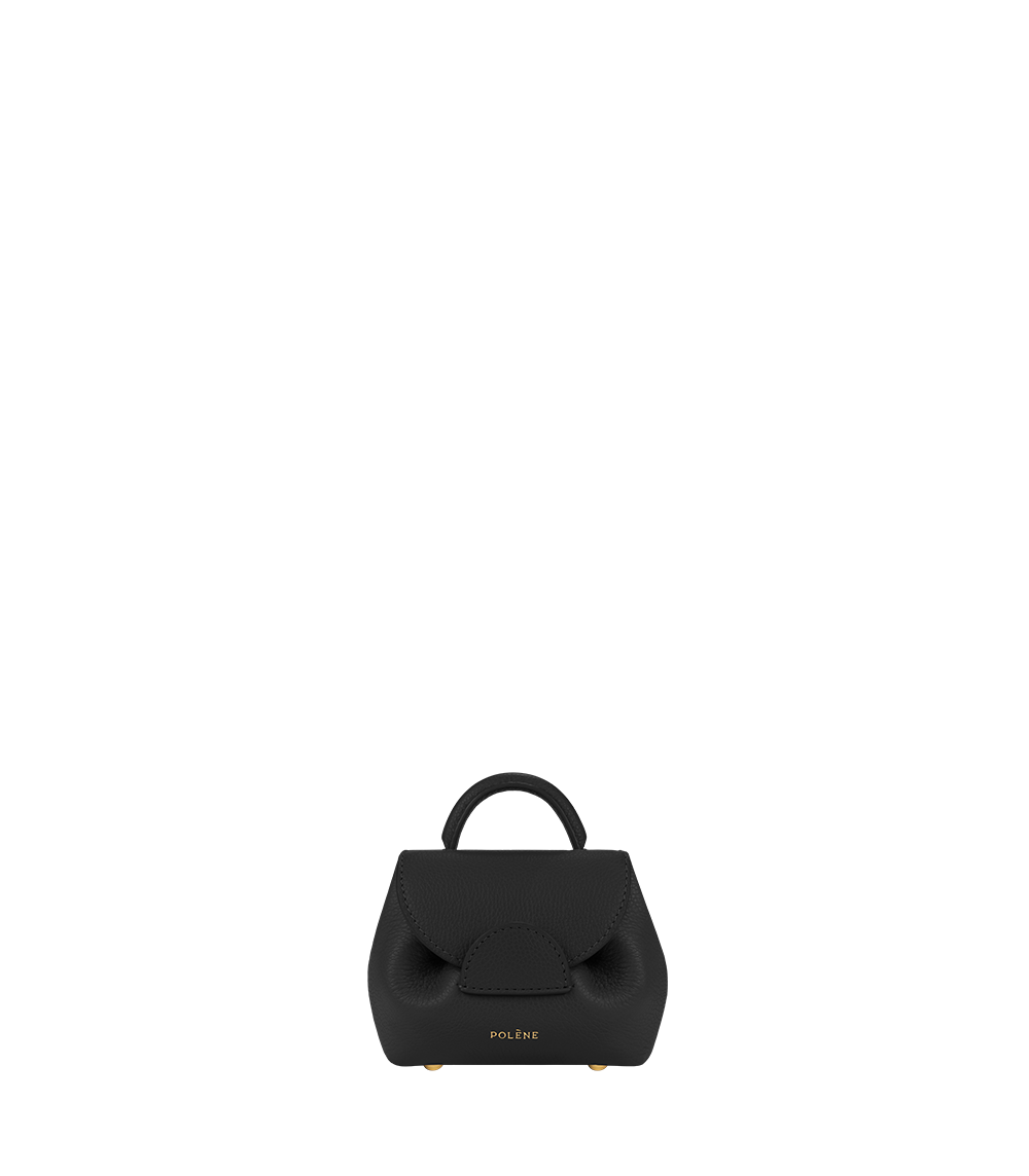 Polene Numero Un Micro textured black leather mini bag