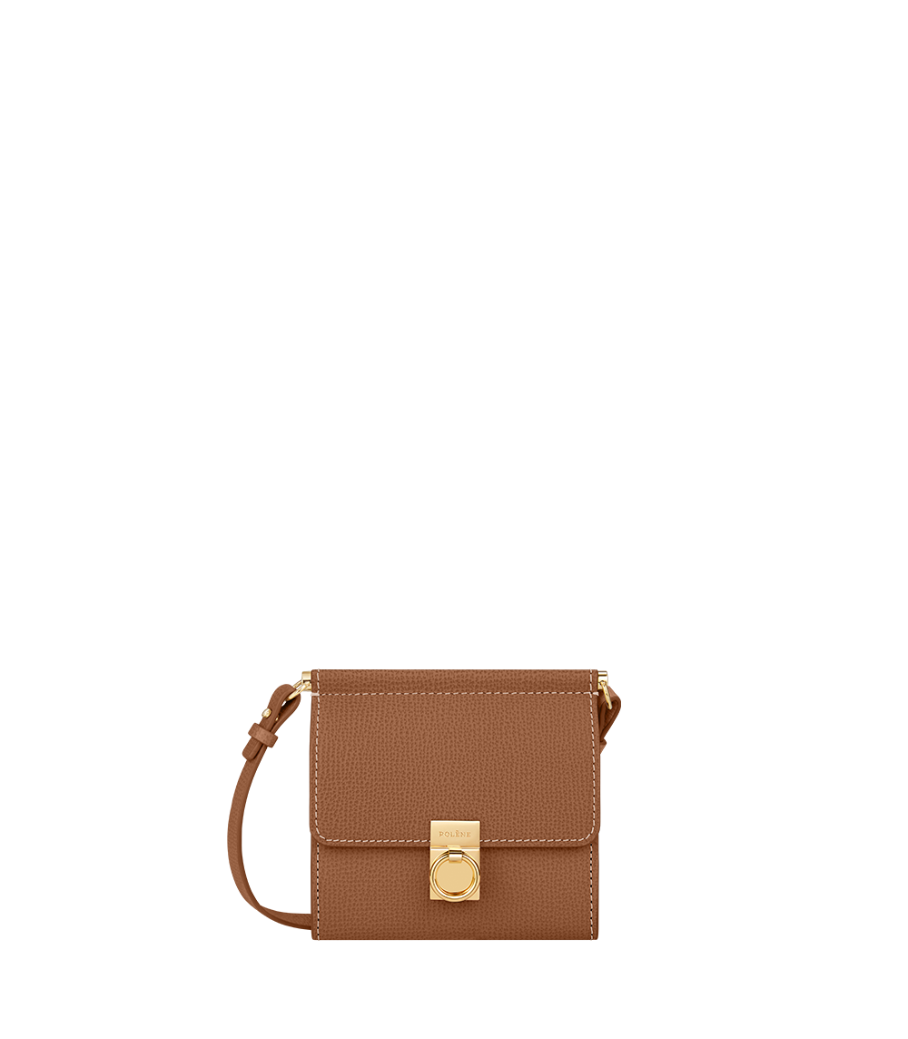 Numéro Sept Crossbody Wallet - Textured Camel